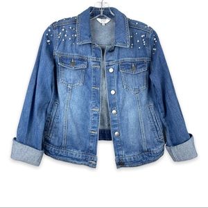 Crown & Ivy Pearl Denim Jacket